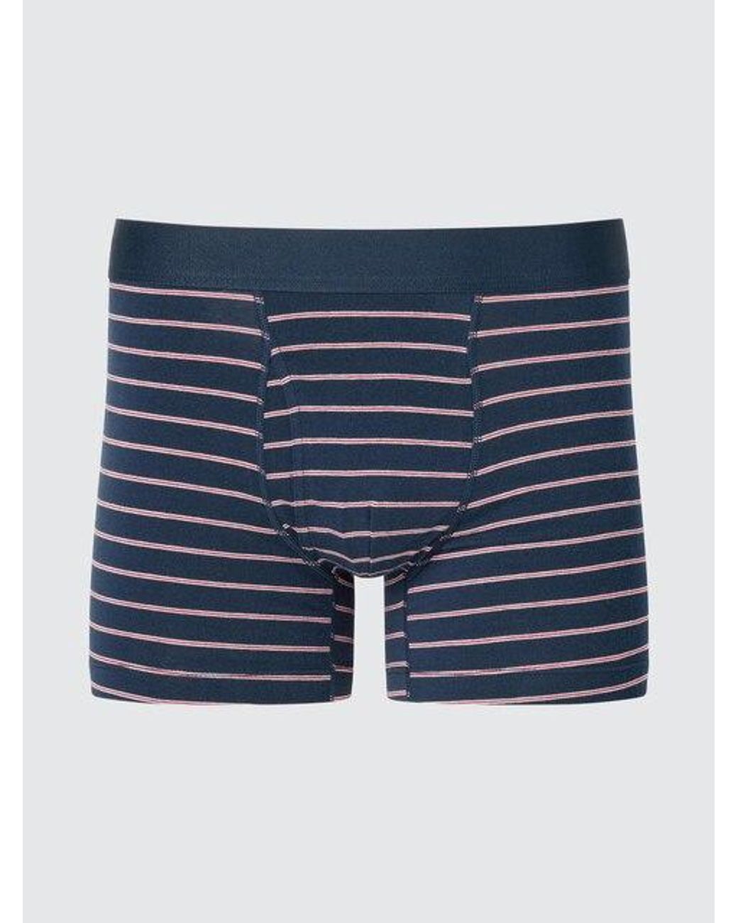 Uniqlo Blue Cotton Boxer Briefs (Striped) for men