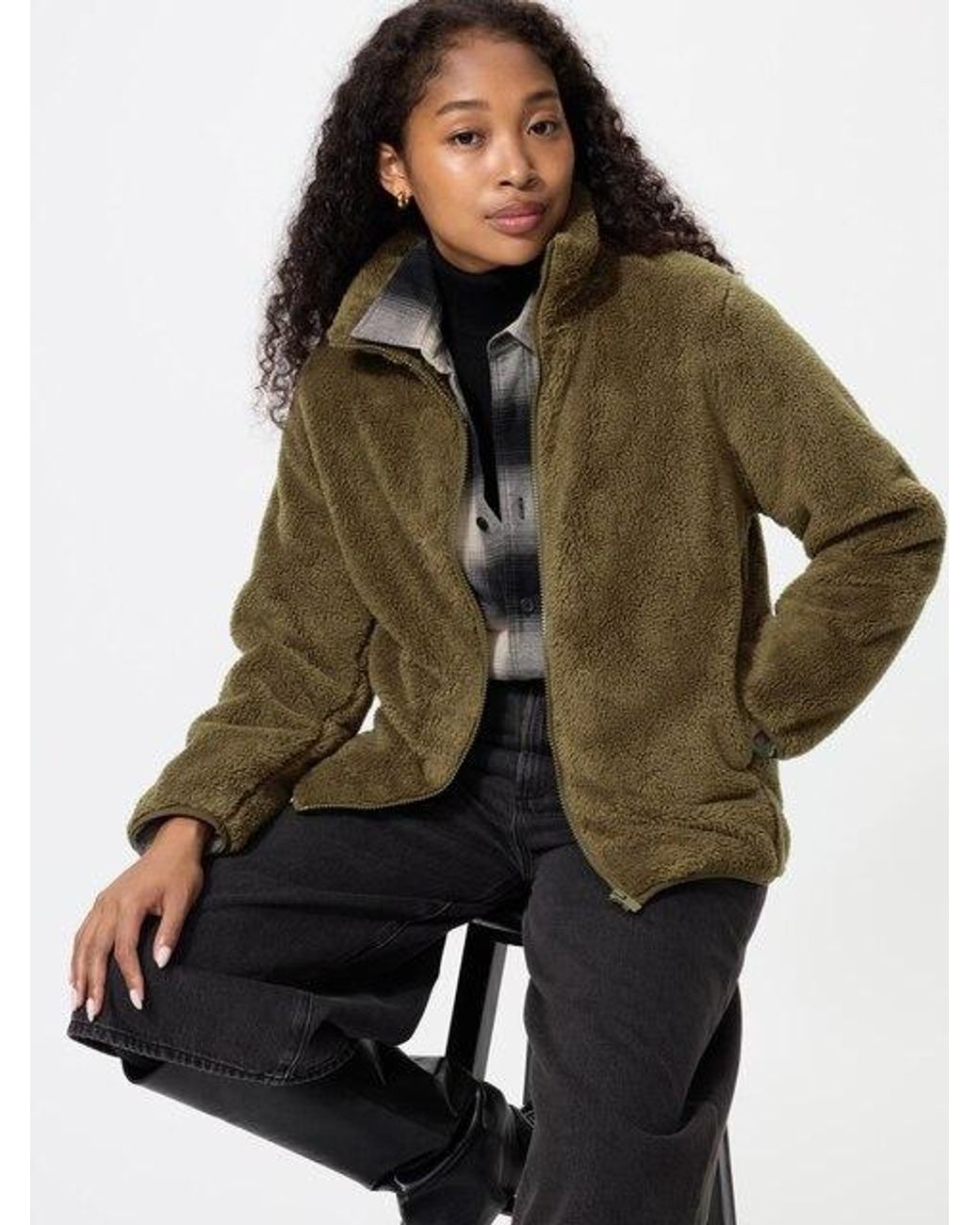 Uniqlo Multicolor Fluffy Yarn Fleece Full-Zip Jacket