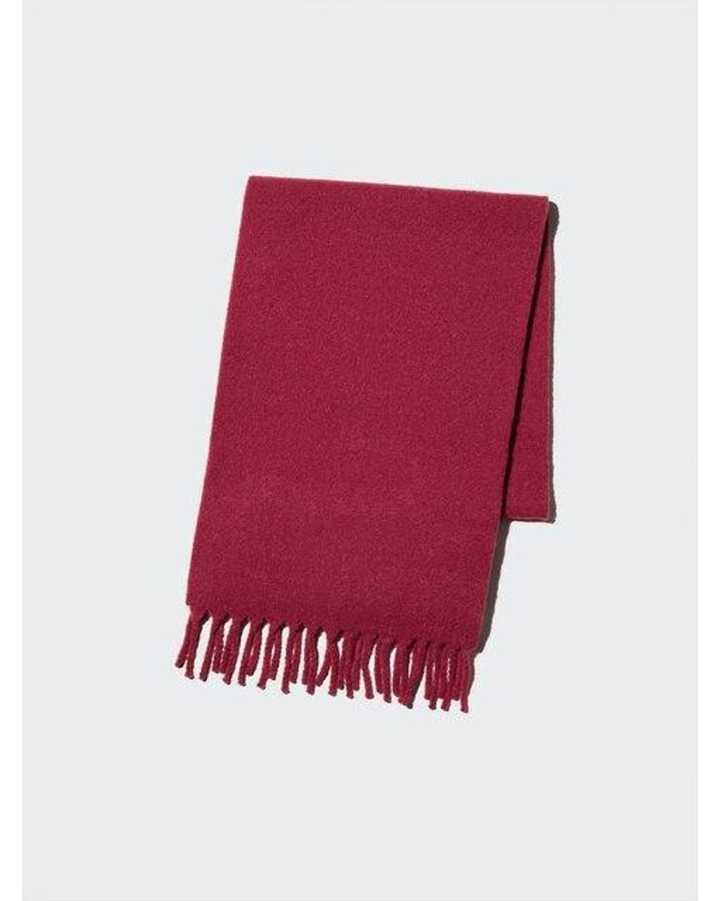 Uniqlo Red Soufflé Yarn Chunky Stole