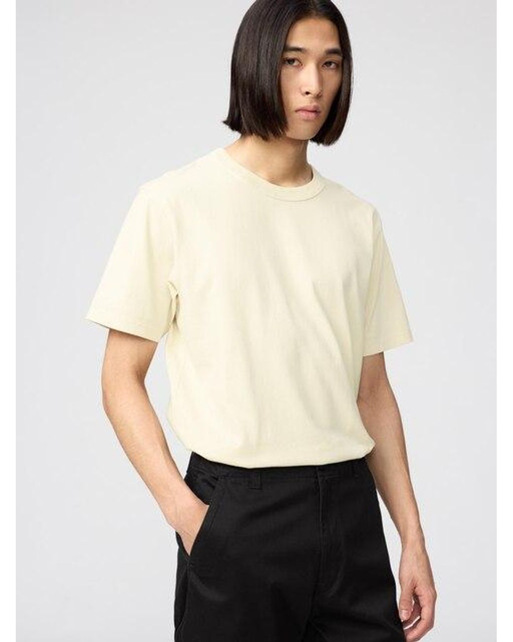 Uniqlo Natural Crew Neck T-Shirt for men