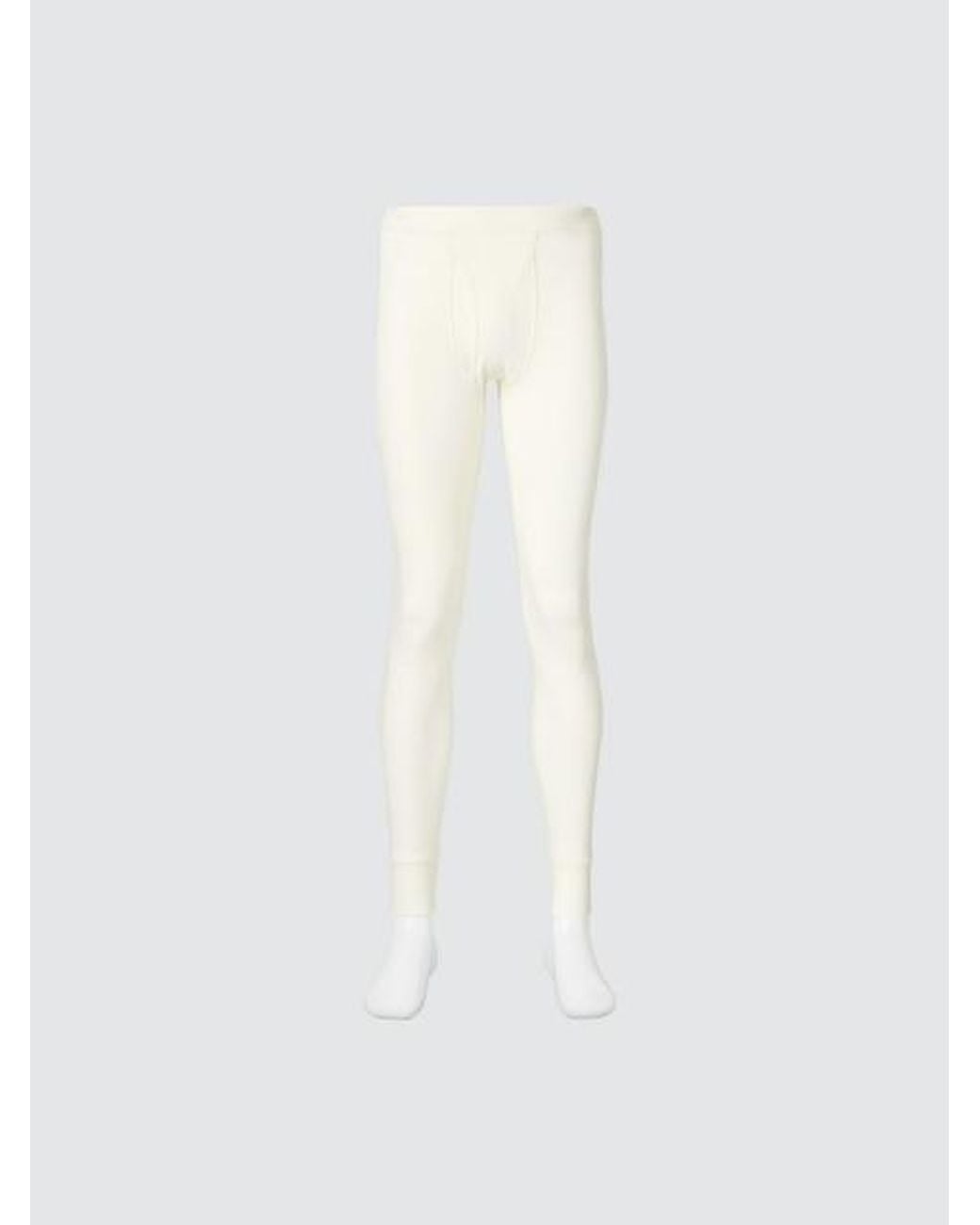 Uniqlo White Heattech Ultra Warm Tights for men