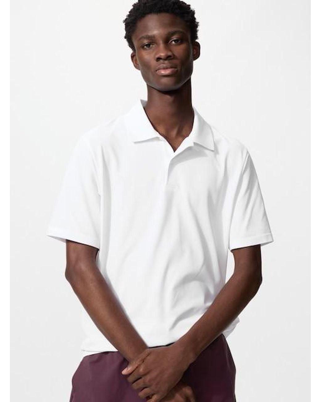 Uniqlo White Dry-Ex Polo Shirt for men