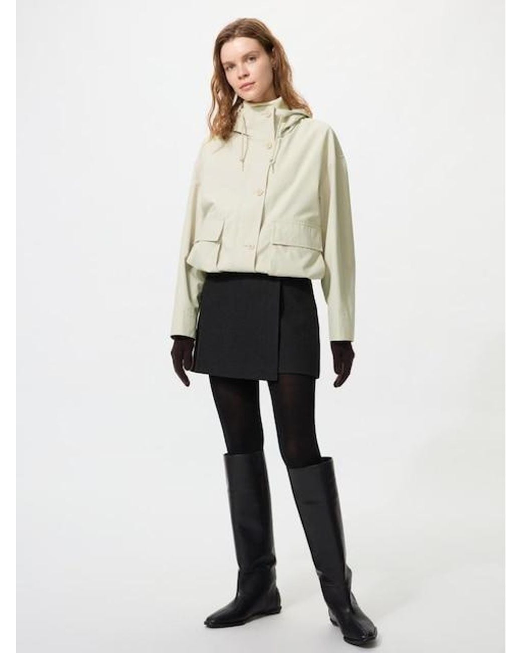 Uniqlo White Wrap Skort
