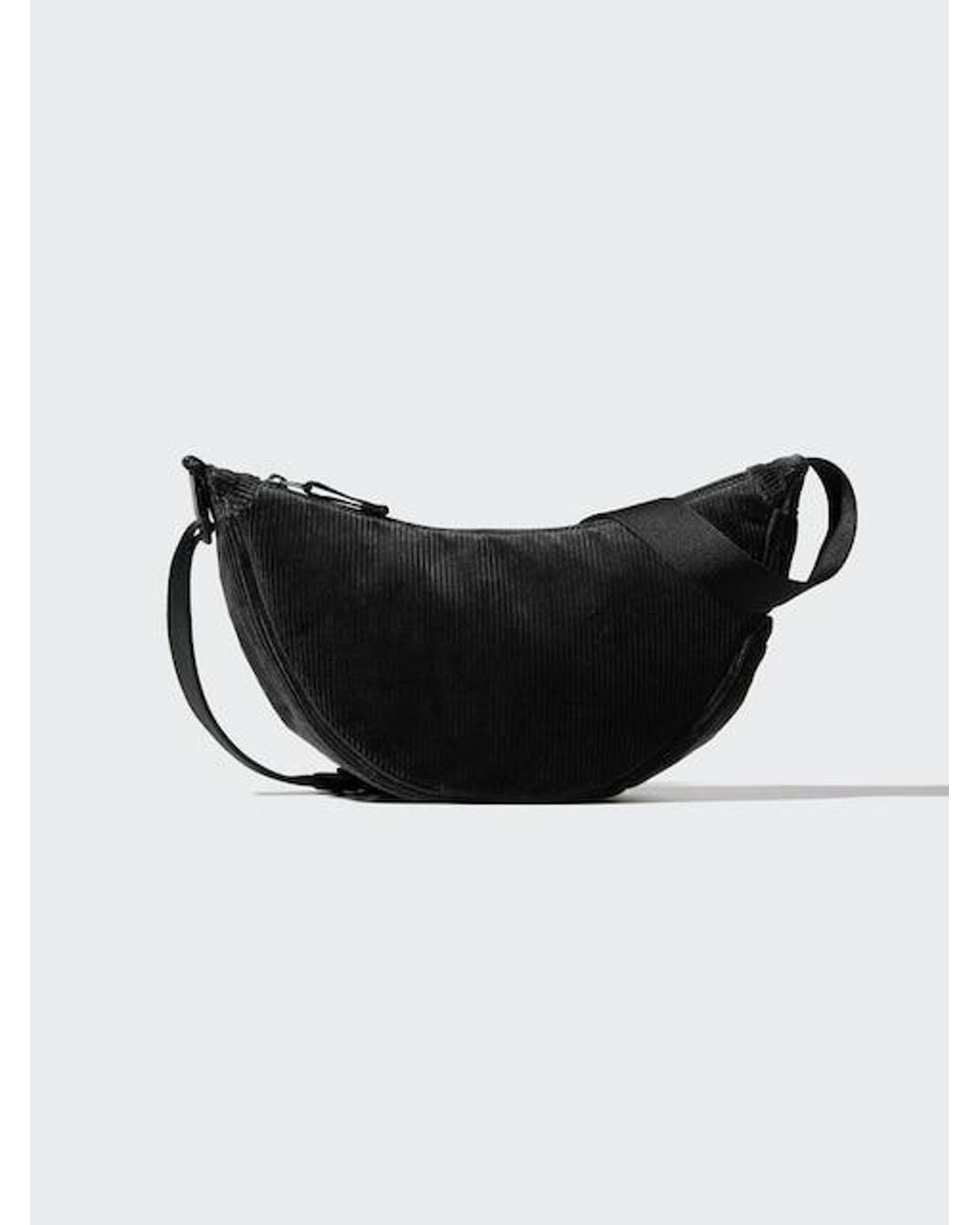 Uniqlo Black Round Mini Shoulder Bag (Corduroy) for men