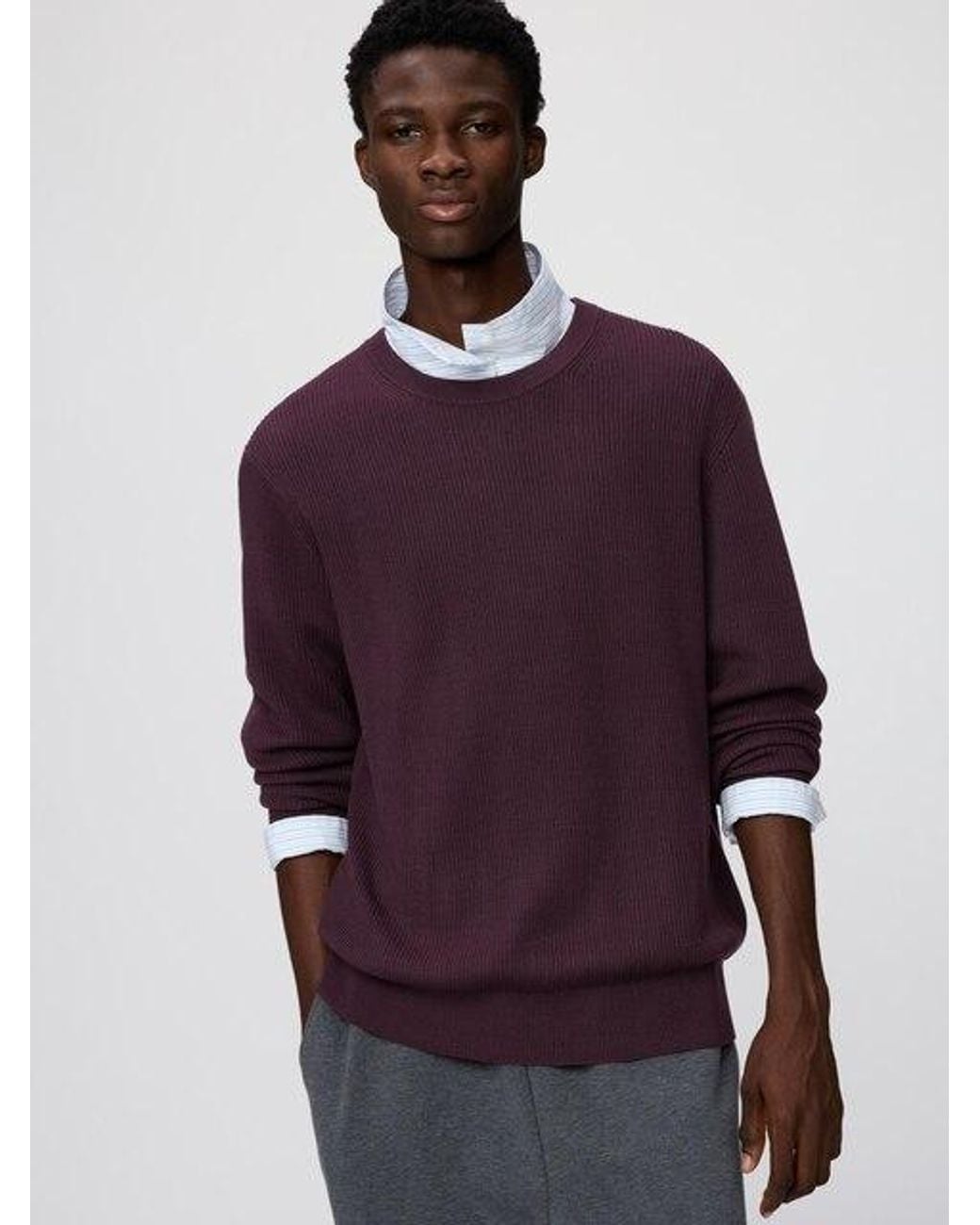 Uniqlo Red Merino Blend Crew Neck Jumper for men