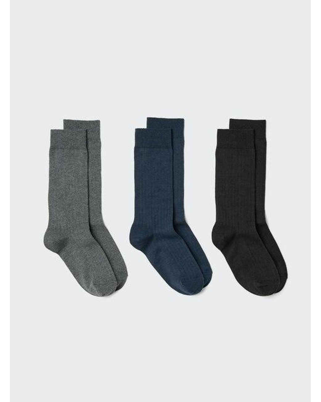 Uniqlo Blue Socks (Ribbed, 3 Pairs)
