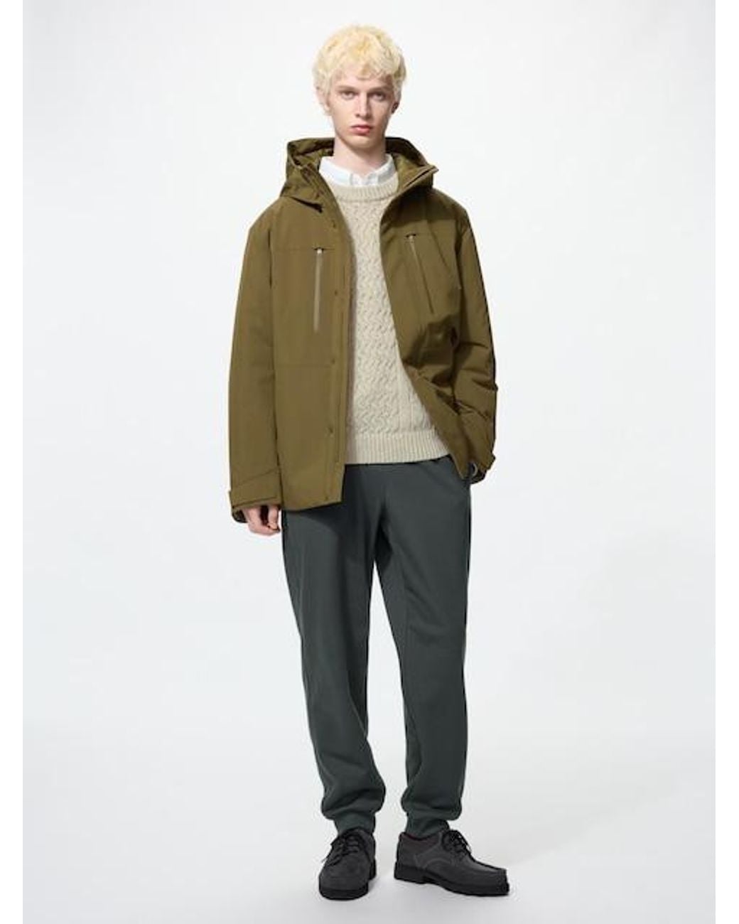 Uniqlo Green Warm Pile Lined Joggers for men
