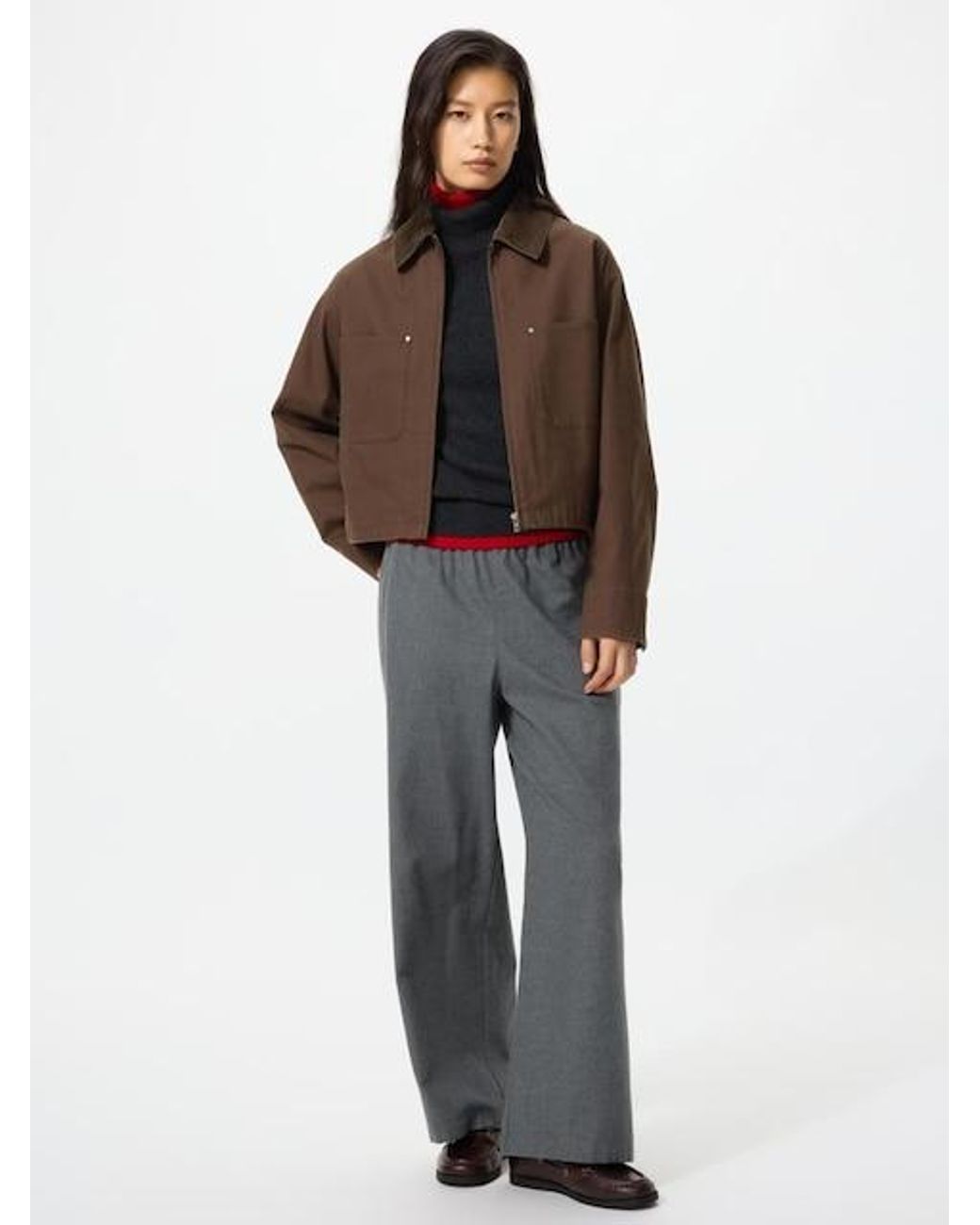 Uniqlo Brown Flannel Easy Trousers