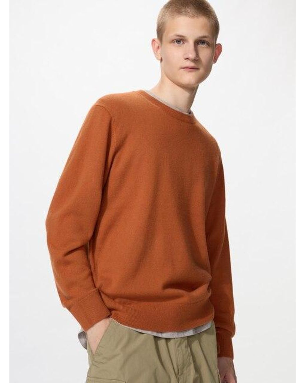 Uniqlo Brown 100% Cashmere Crew Neck Jumper for men
