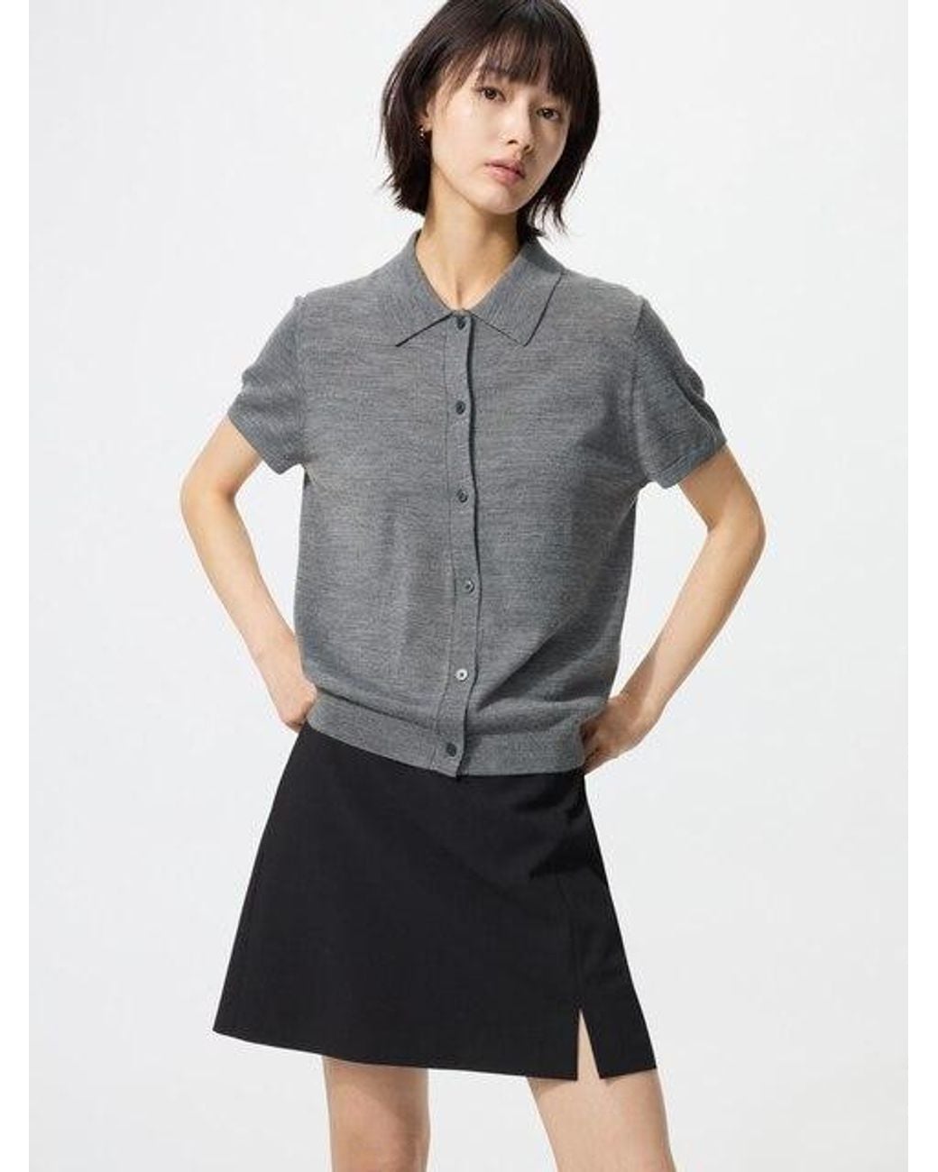 Uniqlo Gray Slit Skort