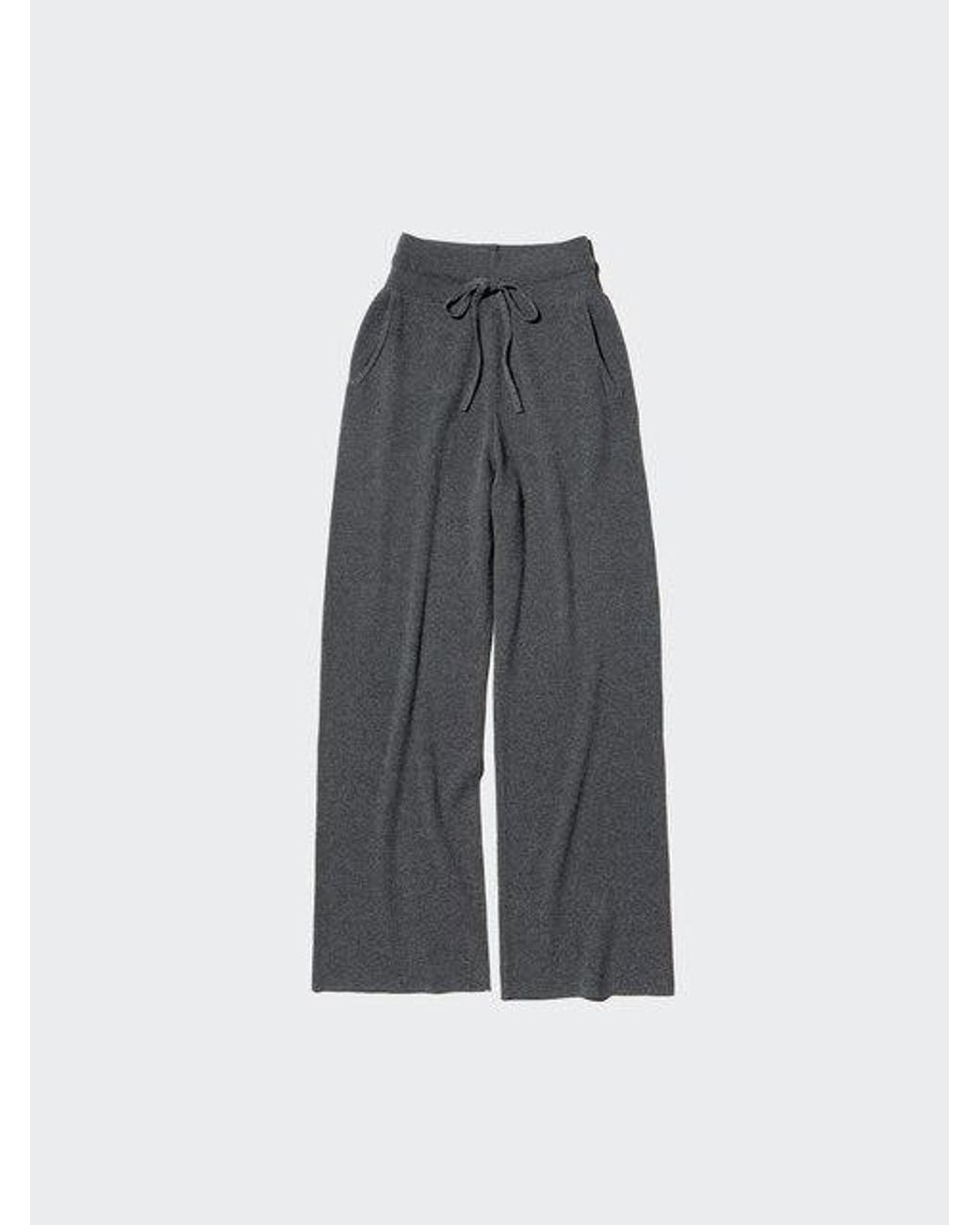 Uniqlo Gray Washable Knit Ribbed Trousers