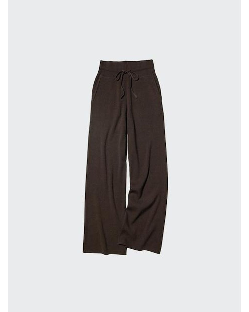 Uniqlo White Washable Knit Ribbed Trousers