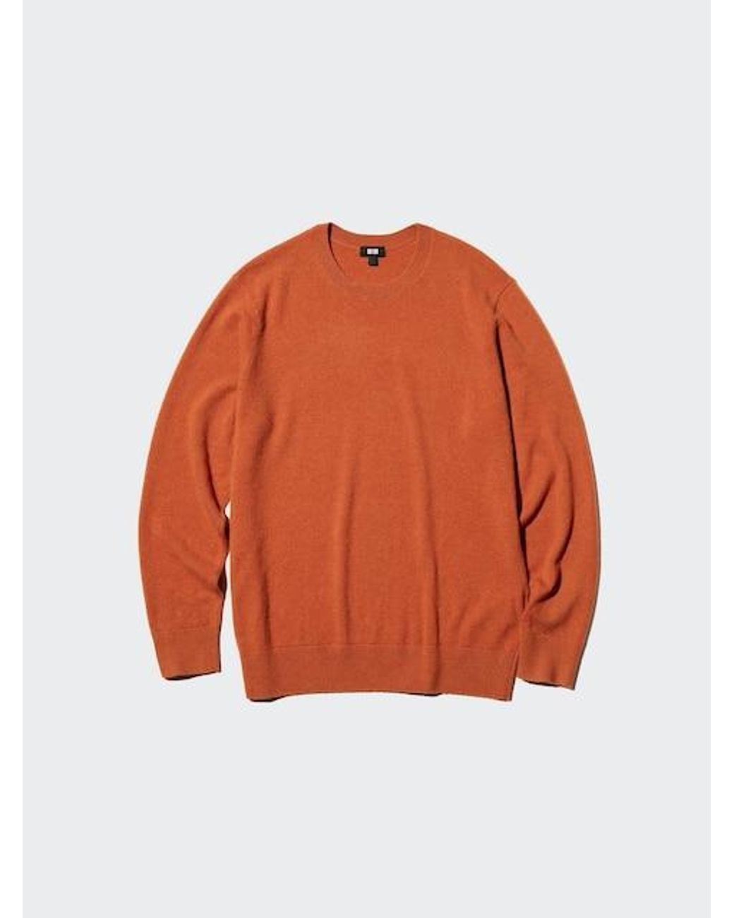 Uniqlo Orange 100% Cashmere Crew Neck Jumper for men