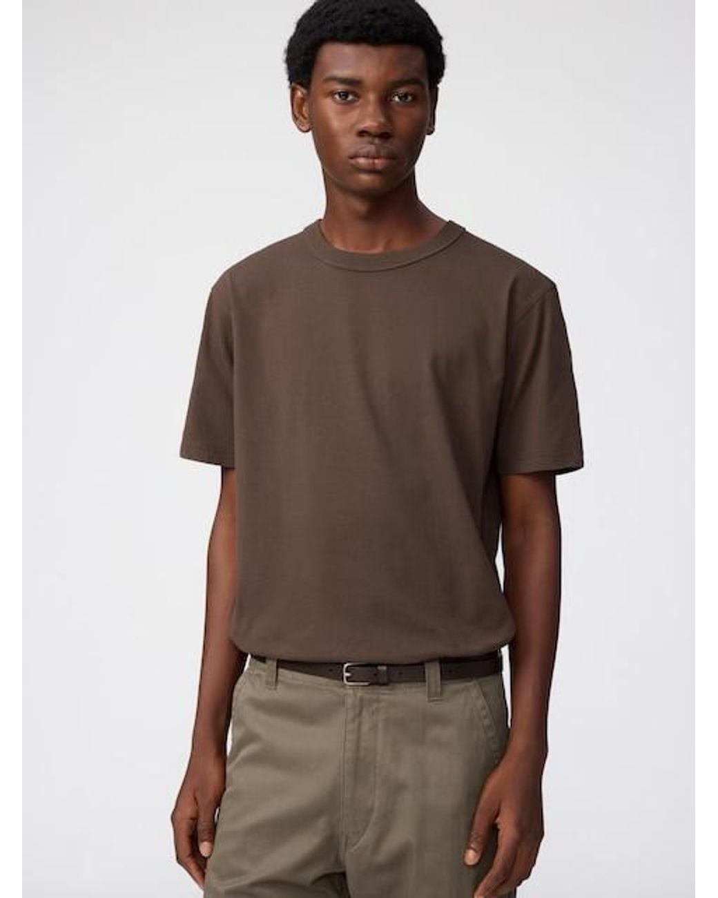 Uniqlo Brown Crew Neck T-Shirt for men