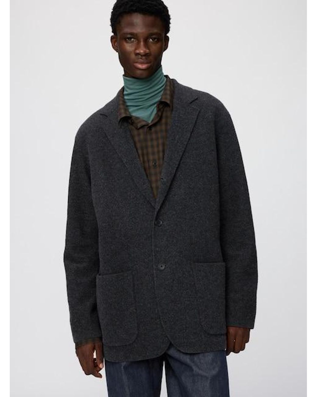 Uniqlo Blue Knit Jacket for men