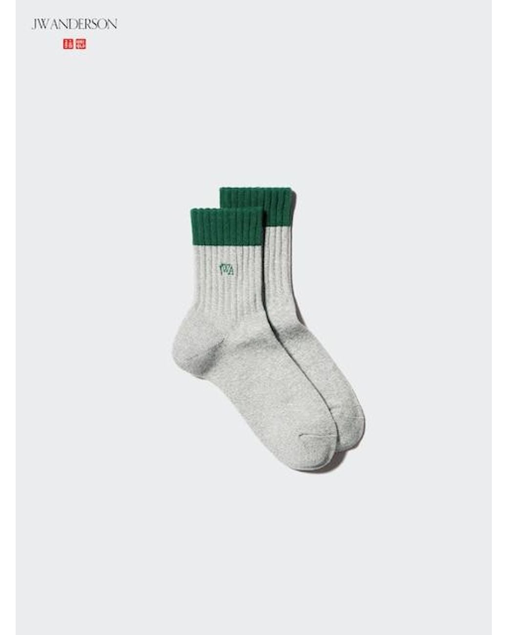 Uniqlo Blue Heattech Half Socks (Colour Block)