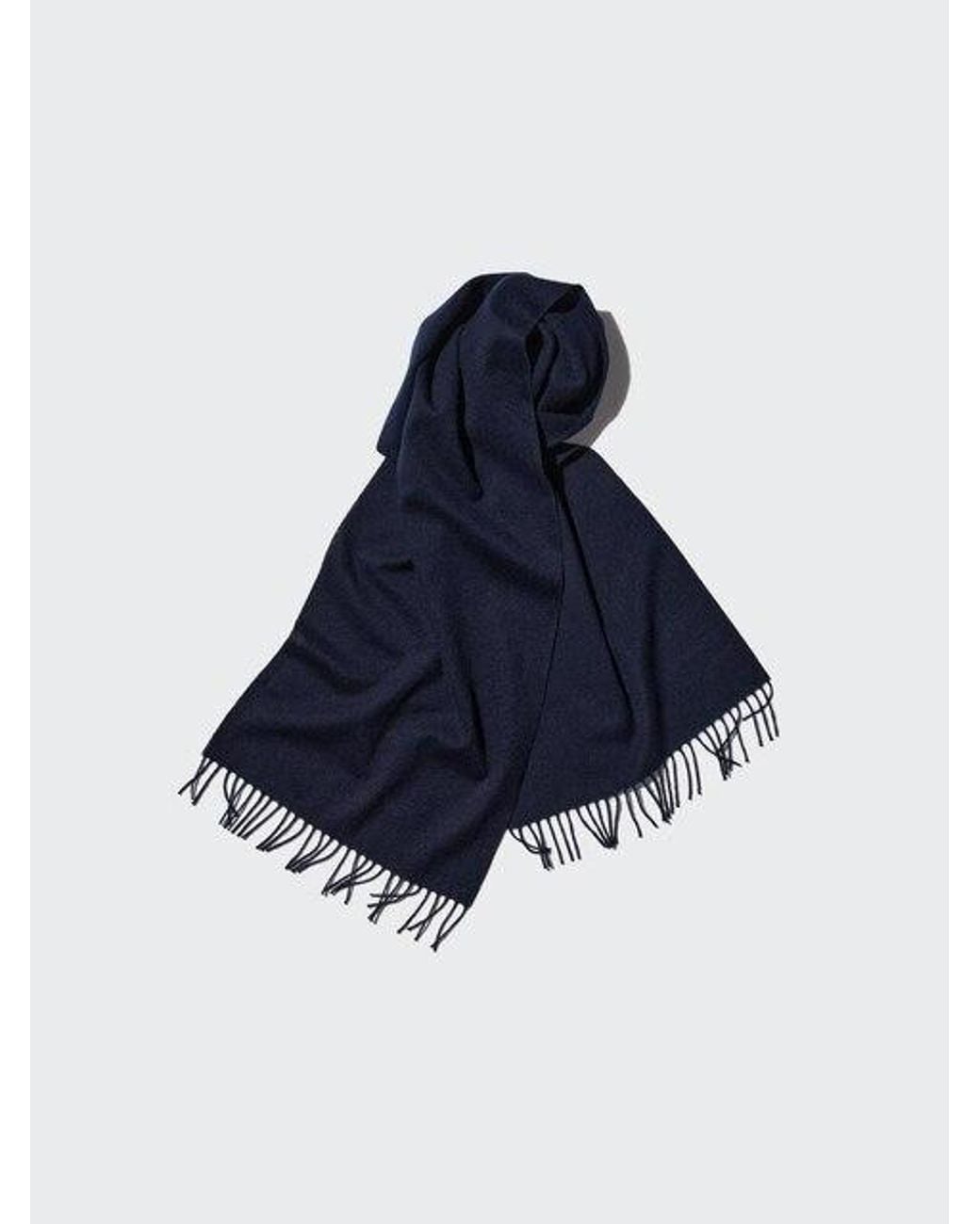 Uniqlo Blue 100% Cashmere Scarf for men