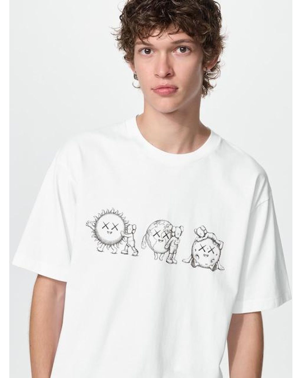 Uniqlo White Kaws Universe Ut Graphic T-Shirt for men