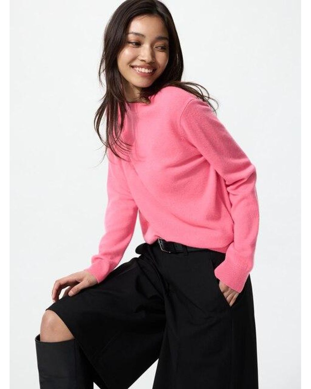 Uniqlo Pink 100% Cashmere Crew Neck Jumper