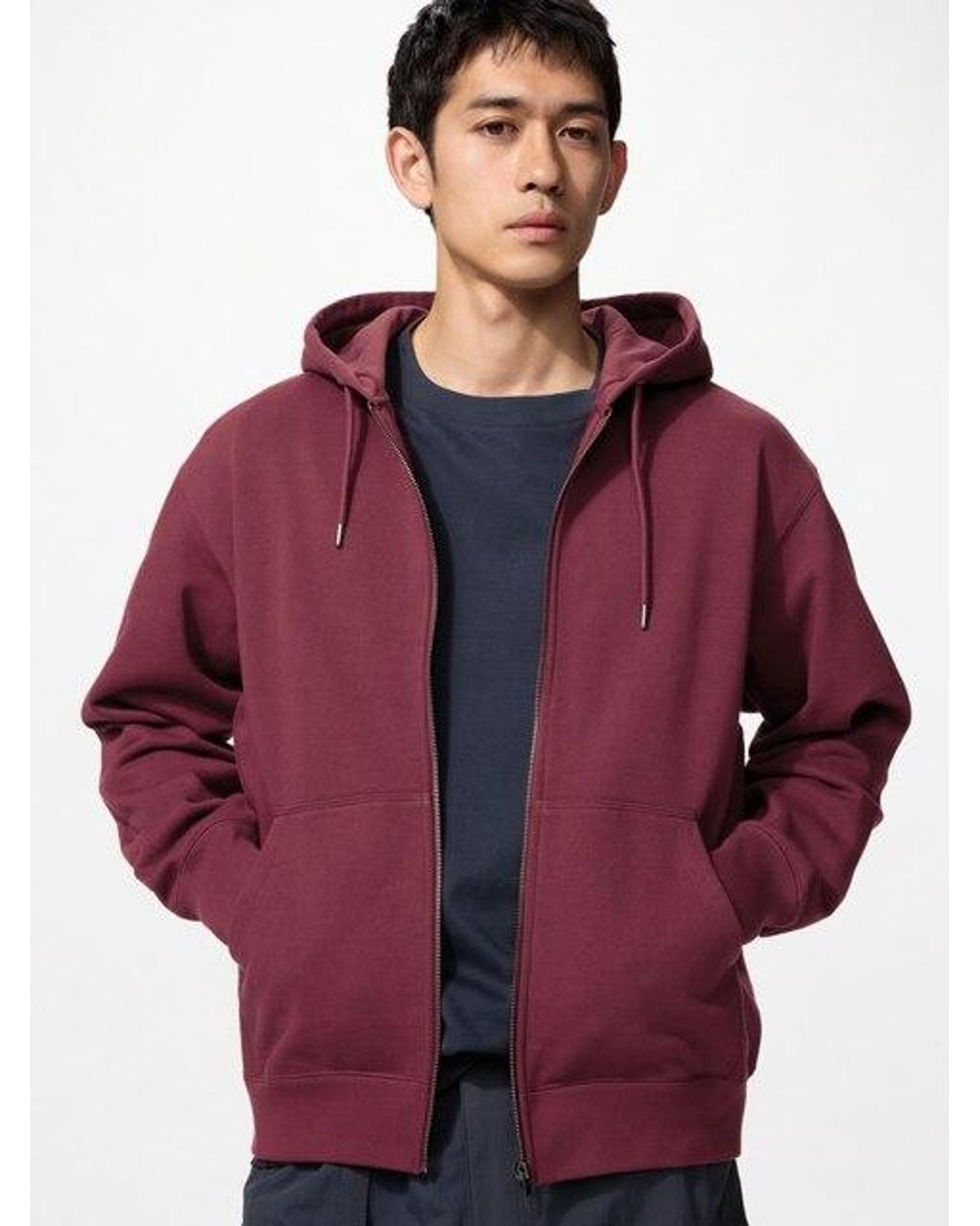 Uniqlo Purple Sweat Full-Zip Hoodie for men