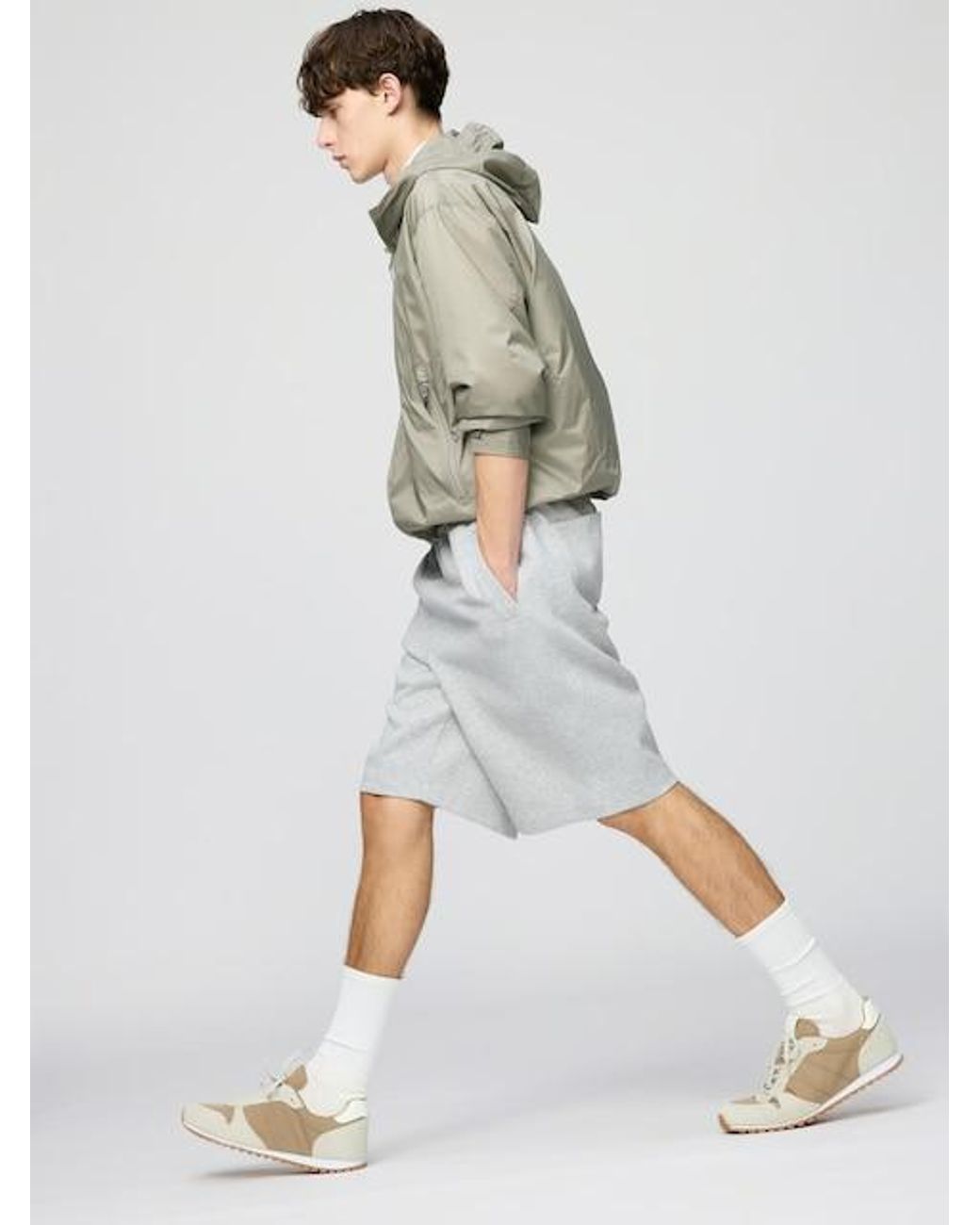 Uniqlo White Sweat Wide Shorts