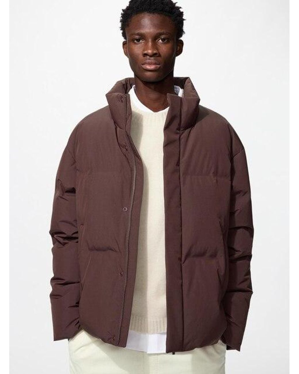 Uniqlo Brown Seamless Down Jacket for men