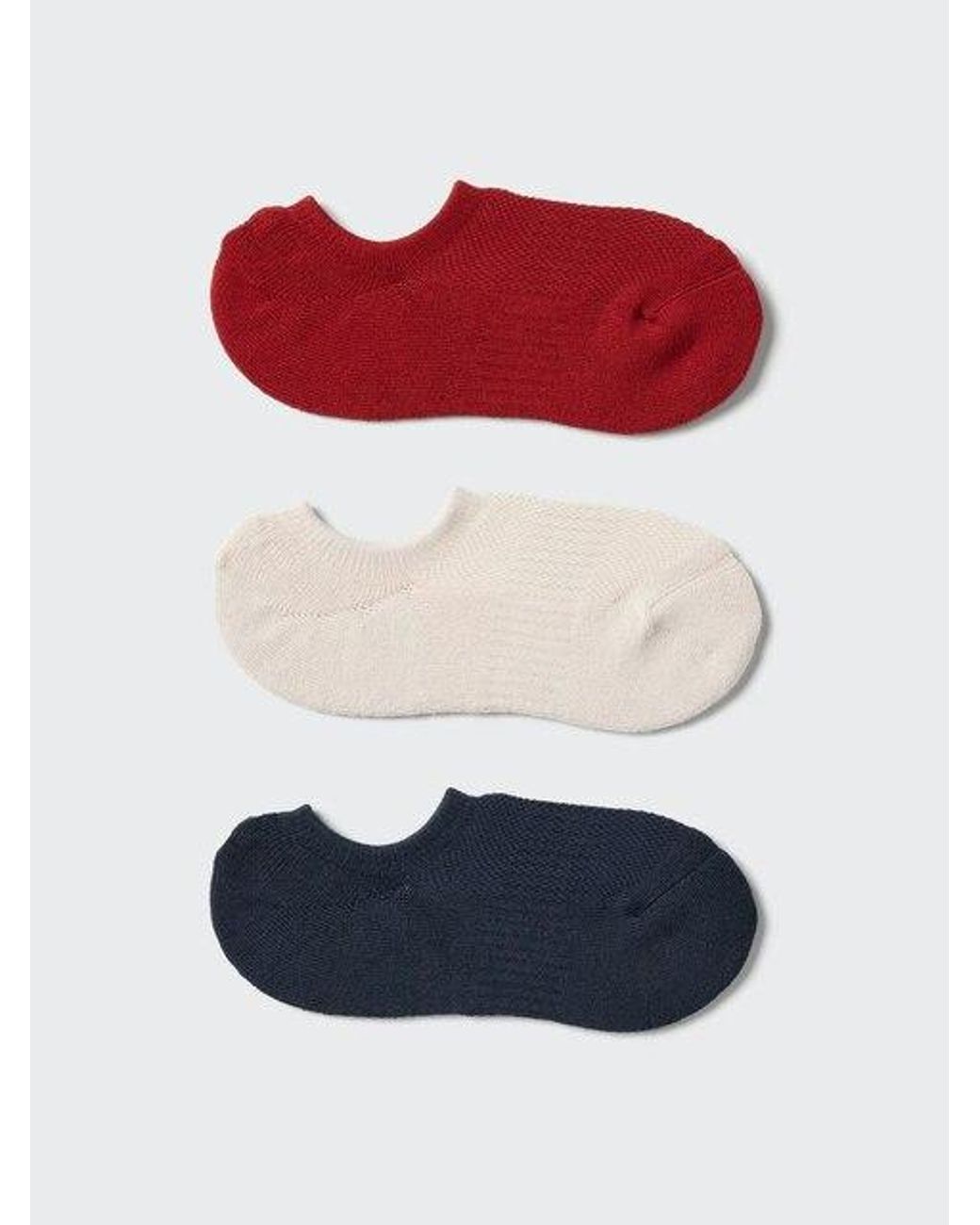 Uniqlo Red No-Show Socks (Sports Pile, 3 Pairs)