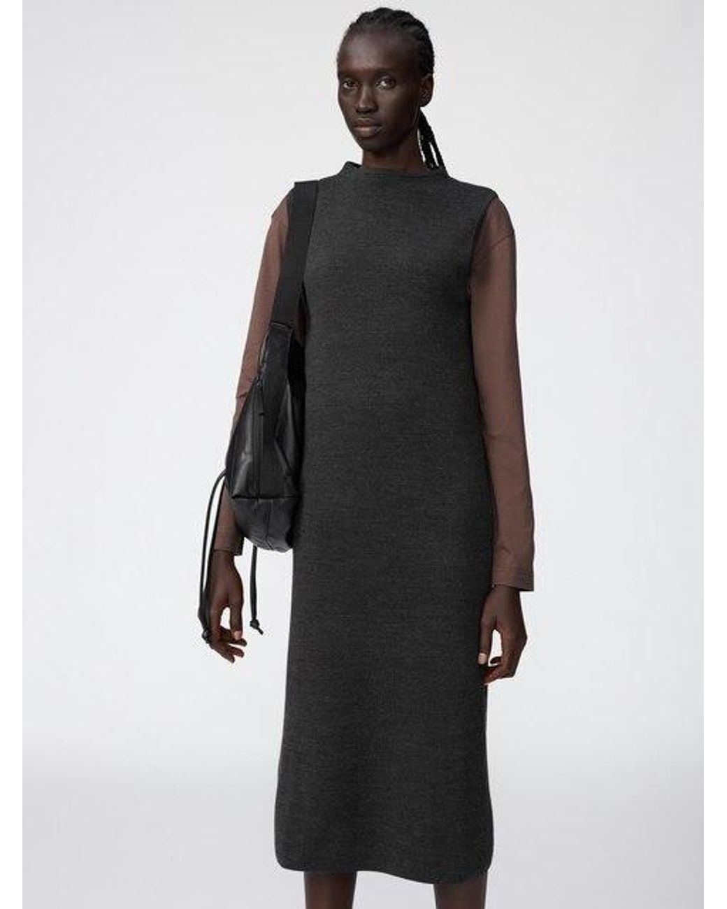 Uniqlo Black Double-Faced Knit Dress (Sleeveless)