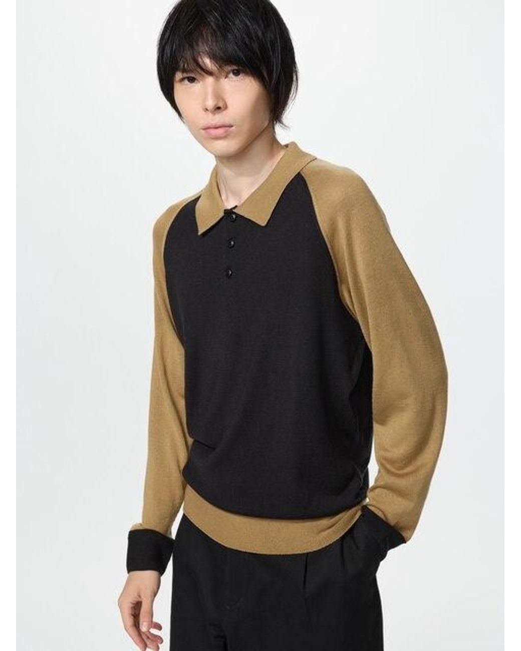 Uniqlo Gray 3D Knit Seamless Polo Jumper for men