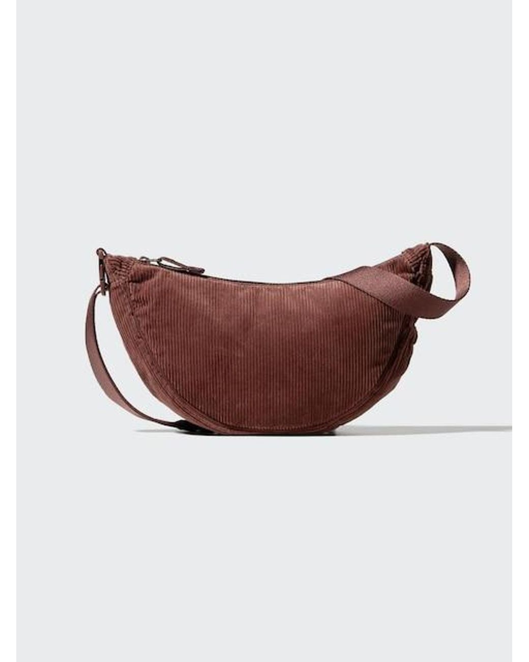 Uniqlo Brown Round Mini Shoulder Bag (Corduroy) for men