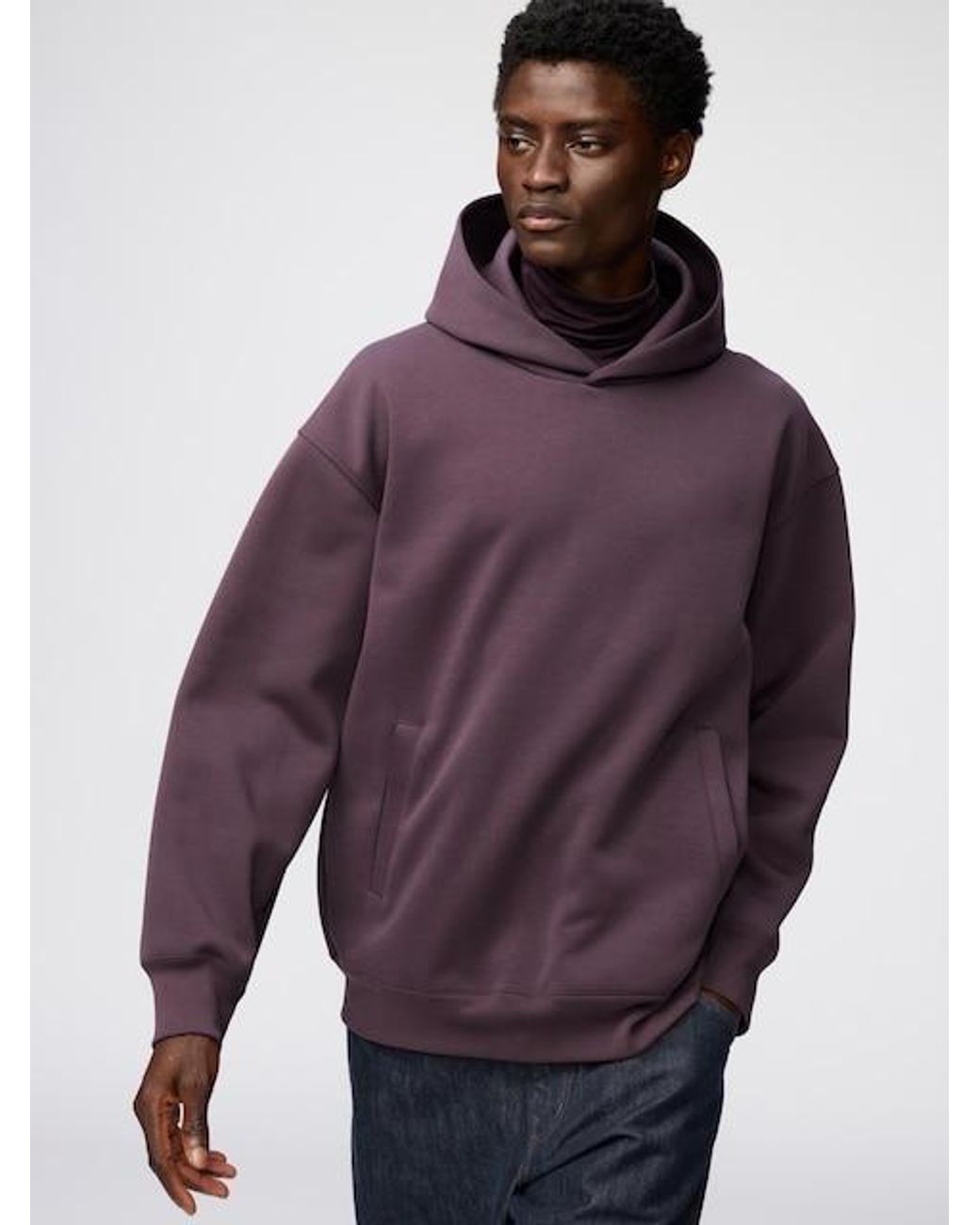 Uniqlo Purple Sweat Oversized Pullover Hoodie for men