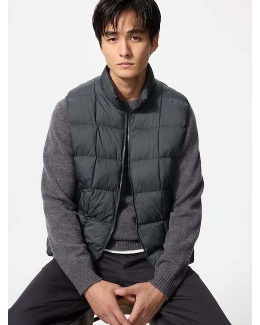 Uniqlo Puffertech Bodywarmer in het Gray voor heren