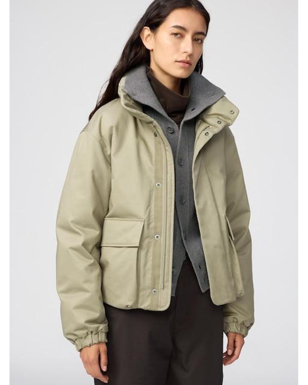 Uniqlo Green Hybrid Down Short Jacket