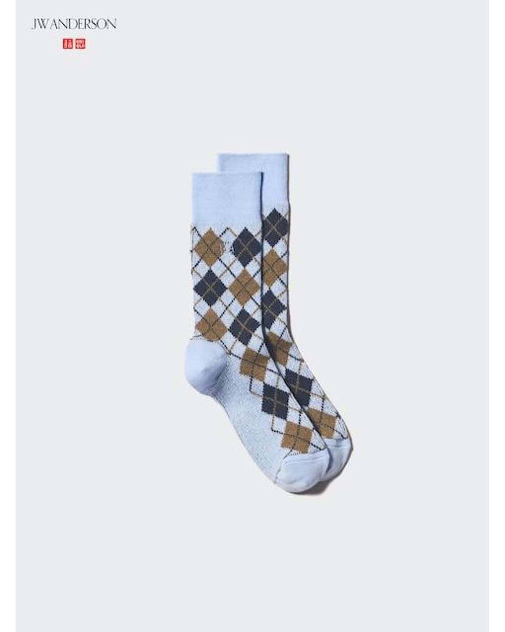 Uniqlo Blue Heattech Socks (Argyle)