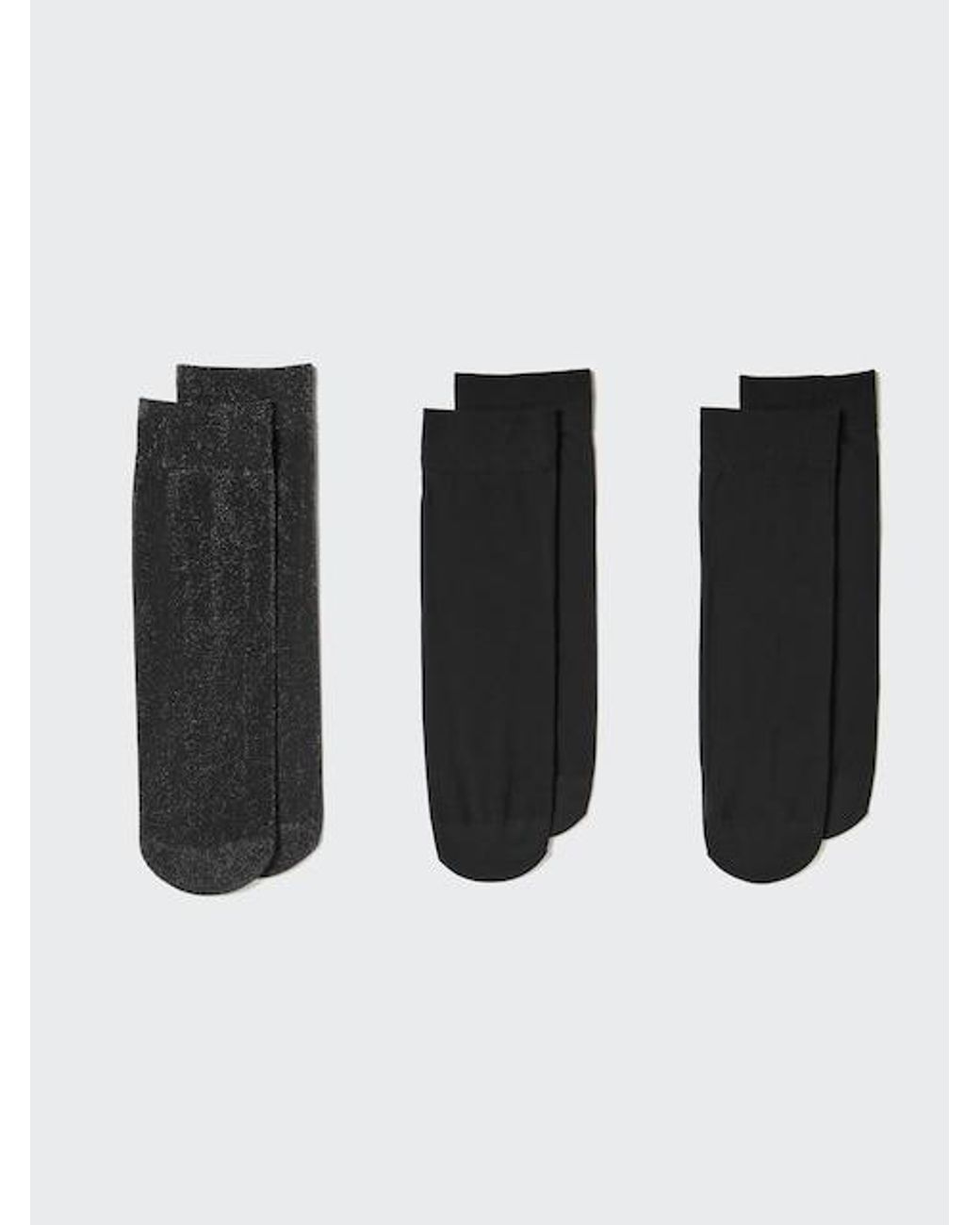 Uniqlo Black Socks (Sheer, Glitter, 3 Pairs)