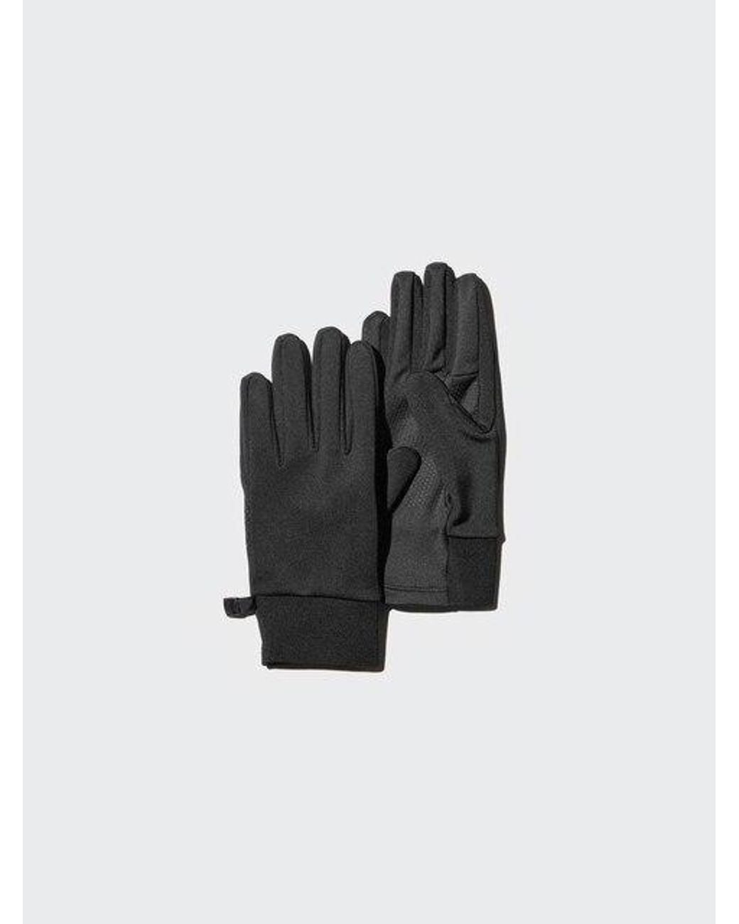 Uniqlo Black Heattech Lined Gloves (Stretch) for men