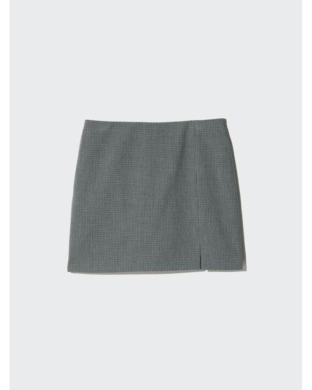 Uniqlo Skort (Split, Geruit) in het Gray