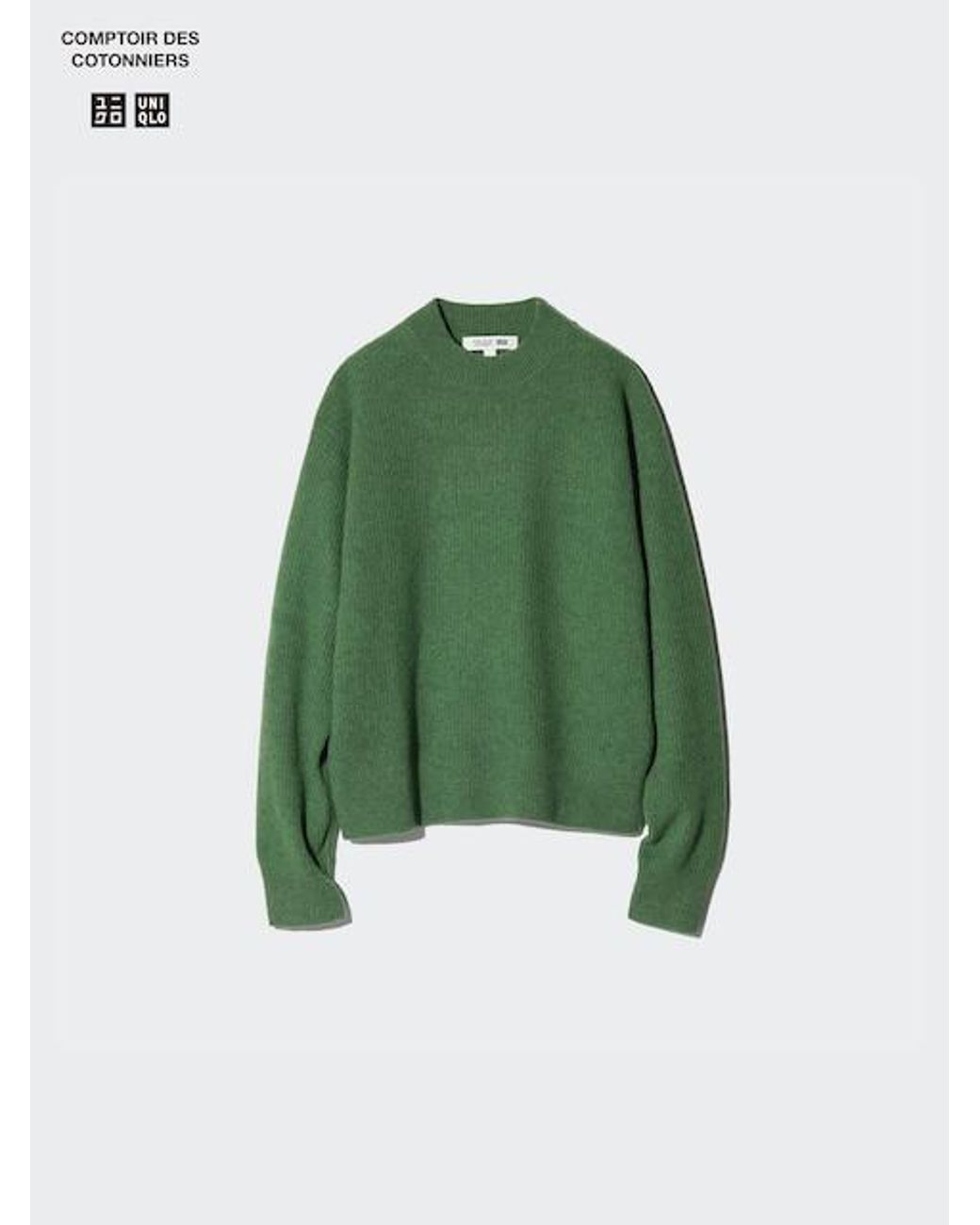 Uniqlo Lammwolle Pullover (Rundhals) in Grün Lyst DE