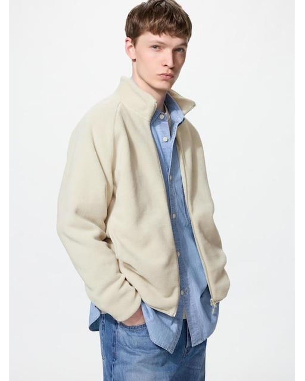 Uniqlo Blue Fleece Full-Zip Jacket for men
