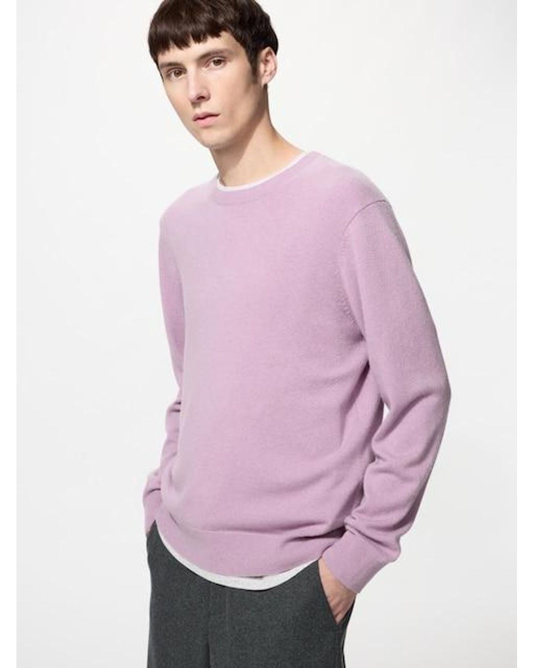 Uniqlo Pink 100% Cashmere Crew Neck Jumper for men