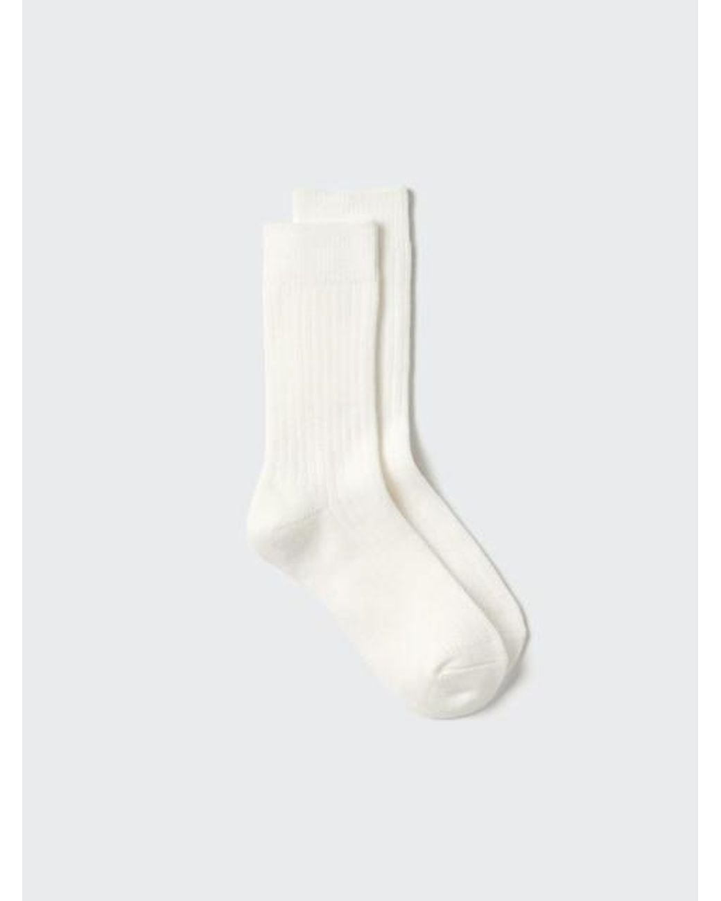 Uniqlo White Heattech Socks (Ribbed)
