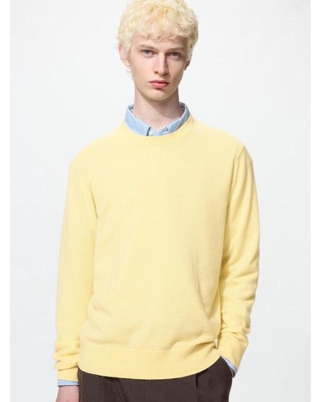 Uniqlo Natural 100% Cashmere Crew Neck Jumper for men