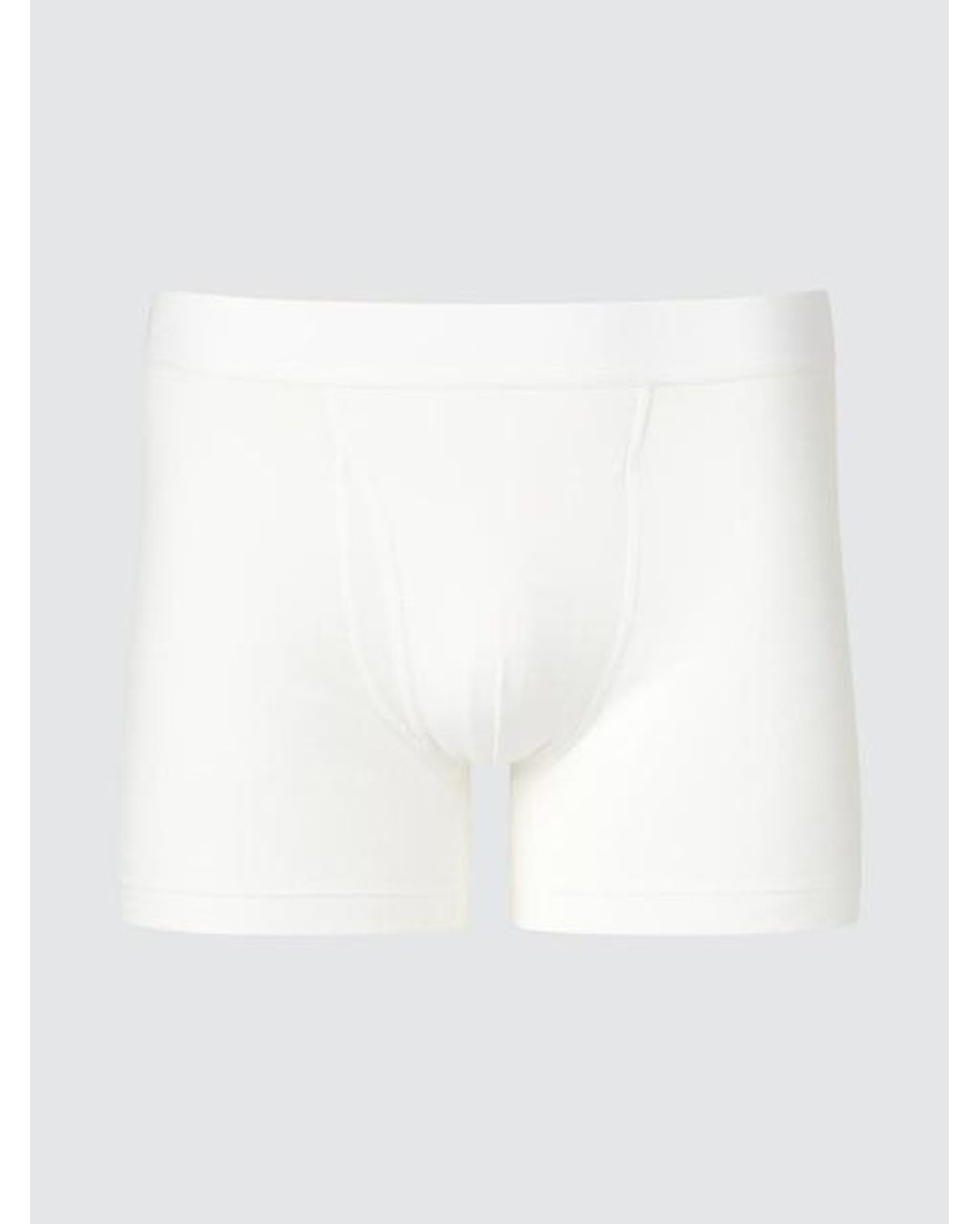Uniqlo White Cotton Boxer Briefs (Regular Rise) for men