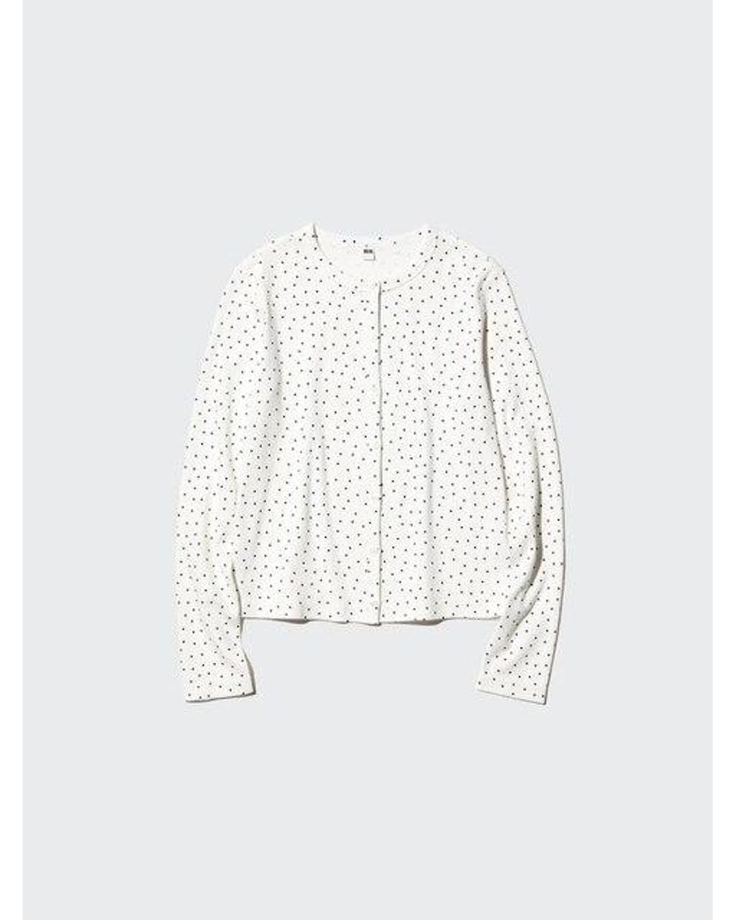 Uniqlo White Pointelle Cardigan (Hearts)