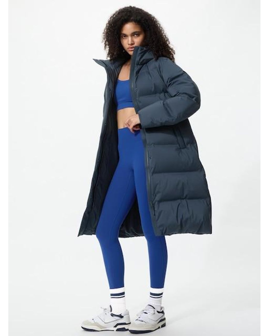 Uniqlo Blue Seamless Down Long Coat