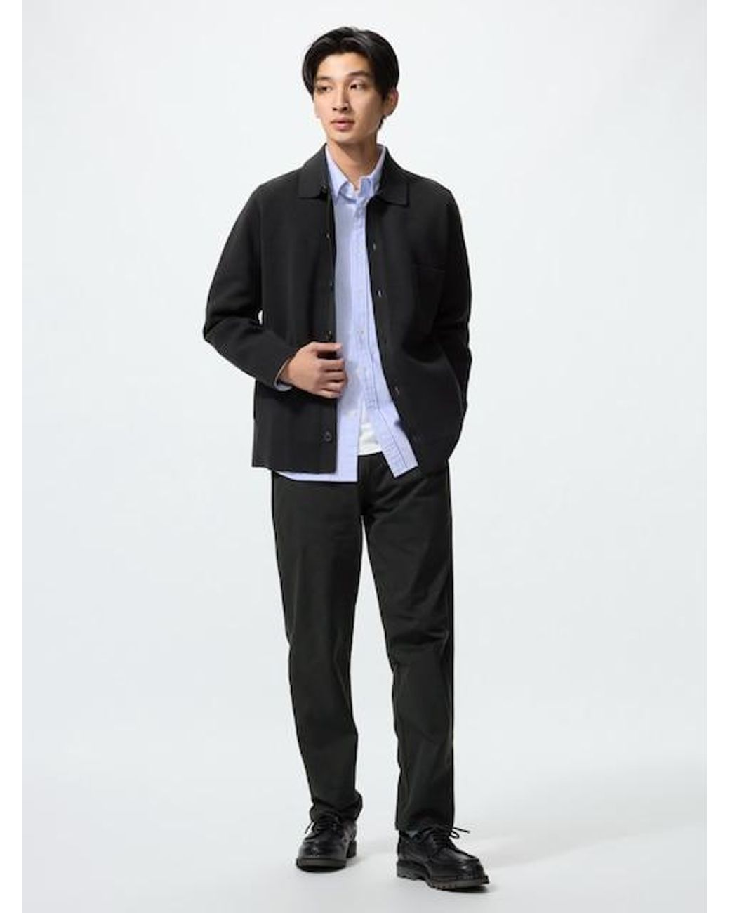 Uniqlo Black Ultra Stretch Active Tapered Trousers for men