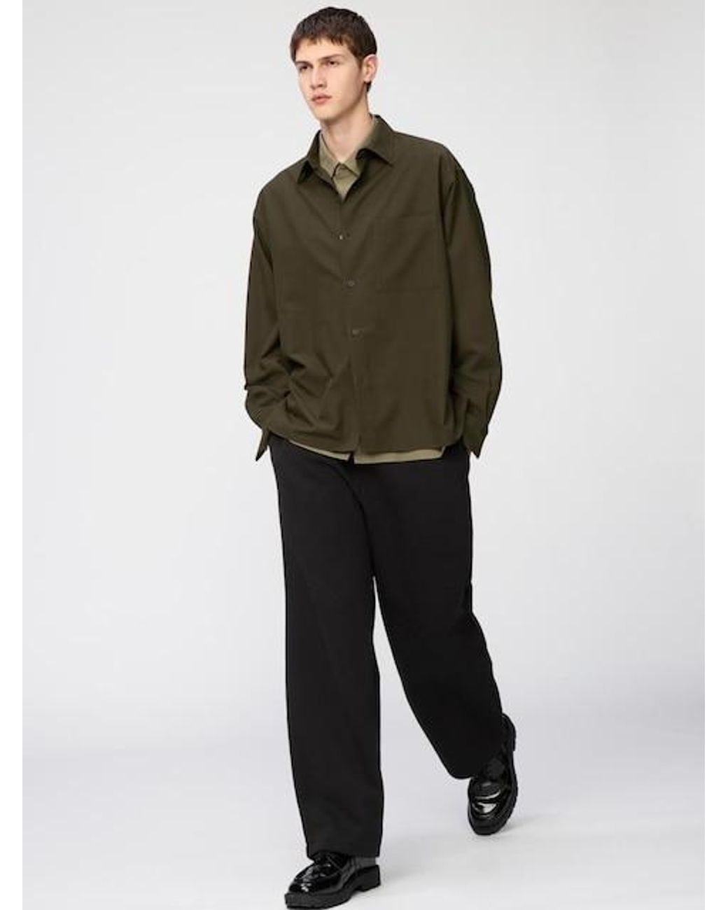 Uniqlo Black Sweat Wide Trousers for men