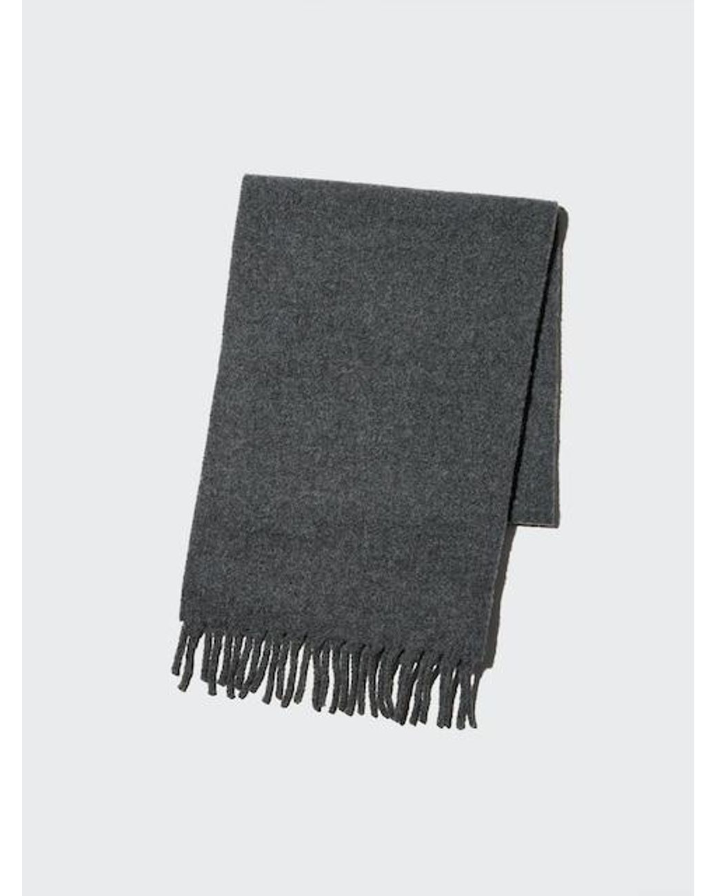 Uniqlo Gray Soufflé Yarn Chunky Stole for men