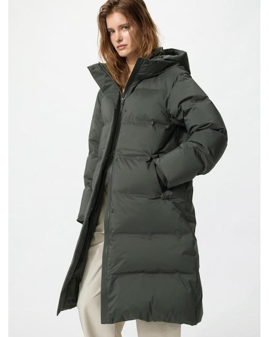 Uniqlo Gray Seamless Down Long Coat
