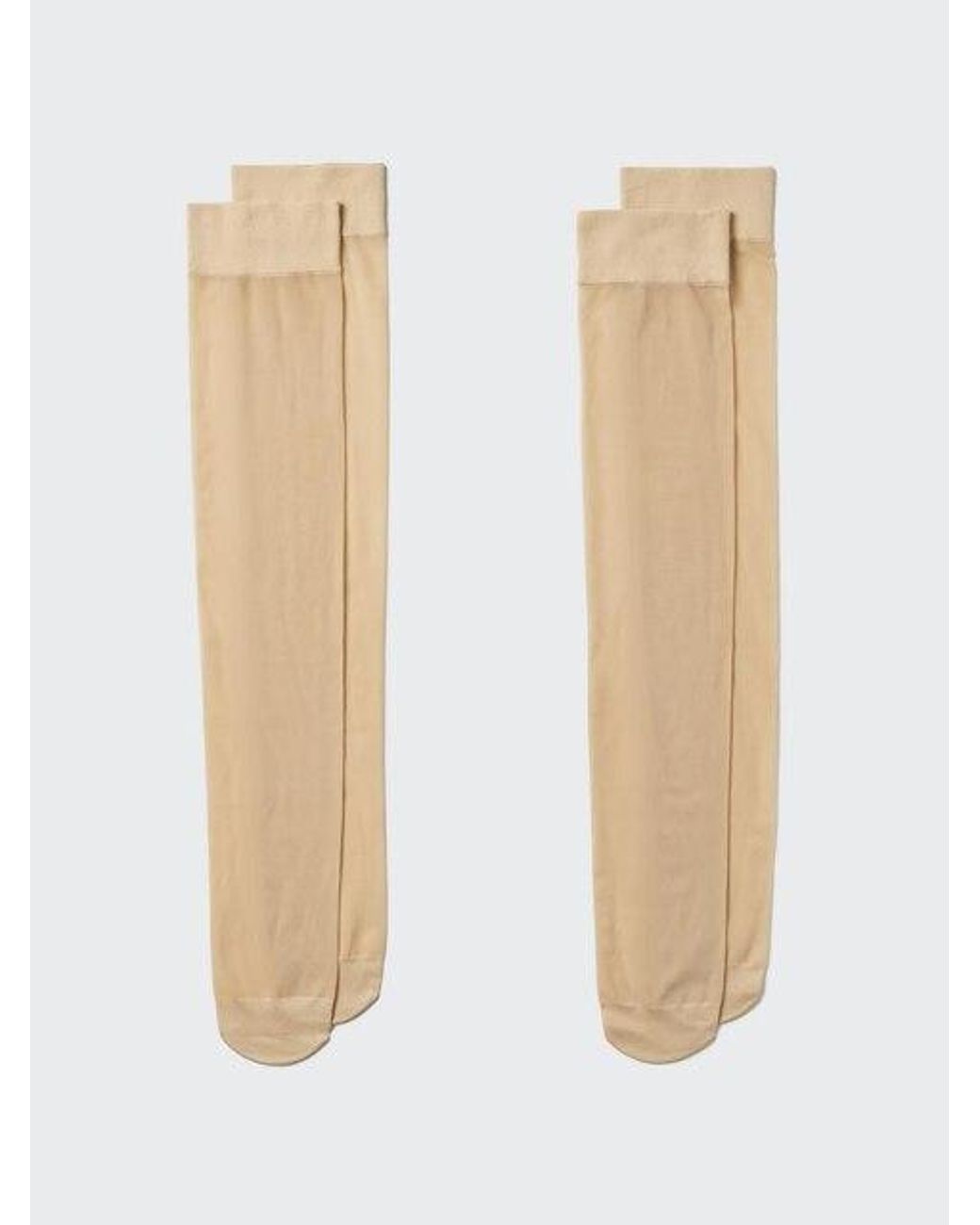 Uniqlo White Knee High Sheer Socks (2 Pairs)